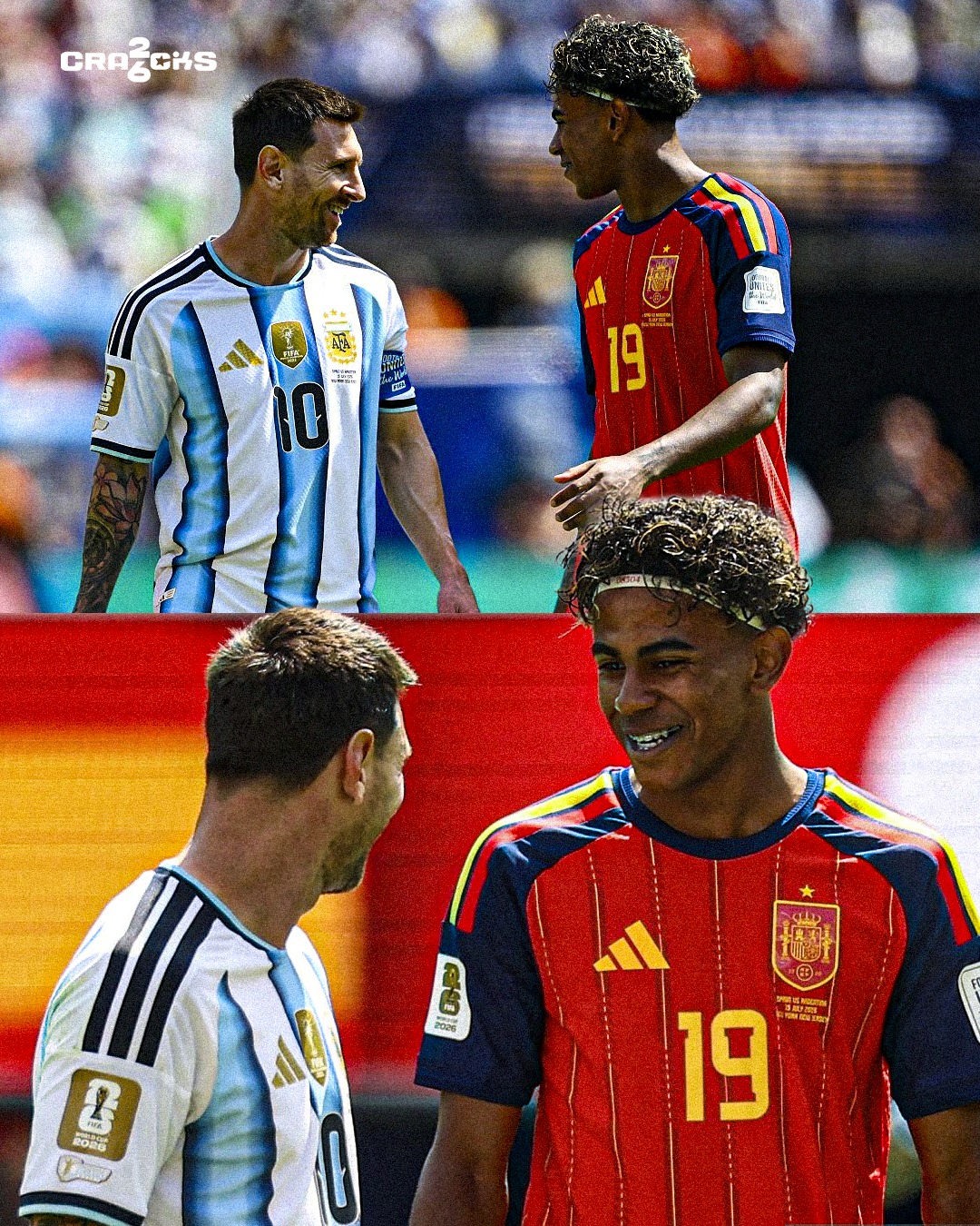 📸 LA FOTO QUE EL MUNDO ESTABA ESPERANDO

🐐✨ Lionel Messi y Lamine Yamal, frente a frente en la final del Mundial. 

⚽ El último baile de Leo y el primero de Lamine.
