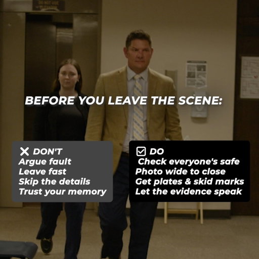 What you do at the scene can affect your case for months.

Take photos, gather information, and stay calm. Evidence fades quickly - but good documentation lasts.

#CarWreck #PersonalInjuryLawyer #TexasAttorney #WestTexasLawyer #AccidentEvidence #KeithAndLorfing #LegalAdvice #InsuranceClaim #CarCrash #KnowYourRights