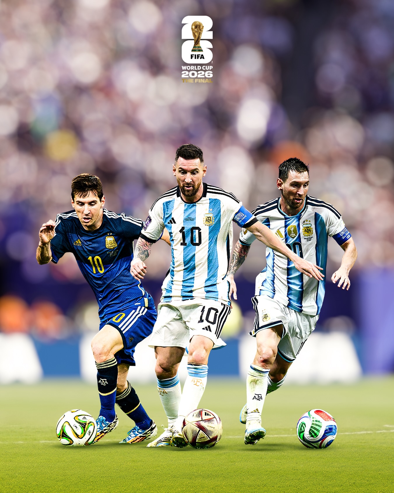 The first player to start in three @FIFAWorldCup Finals: Lionel Messi! 👏🇦🇷