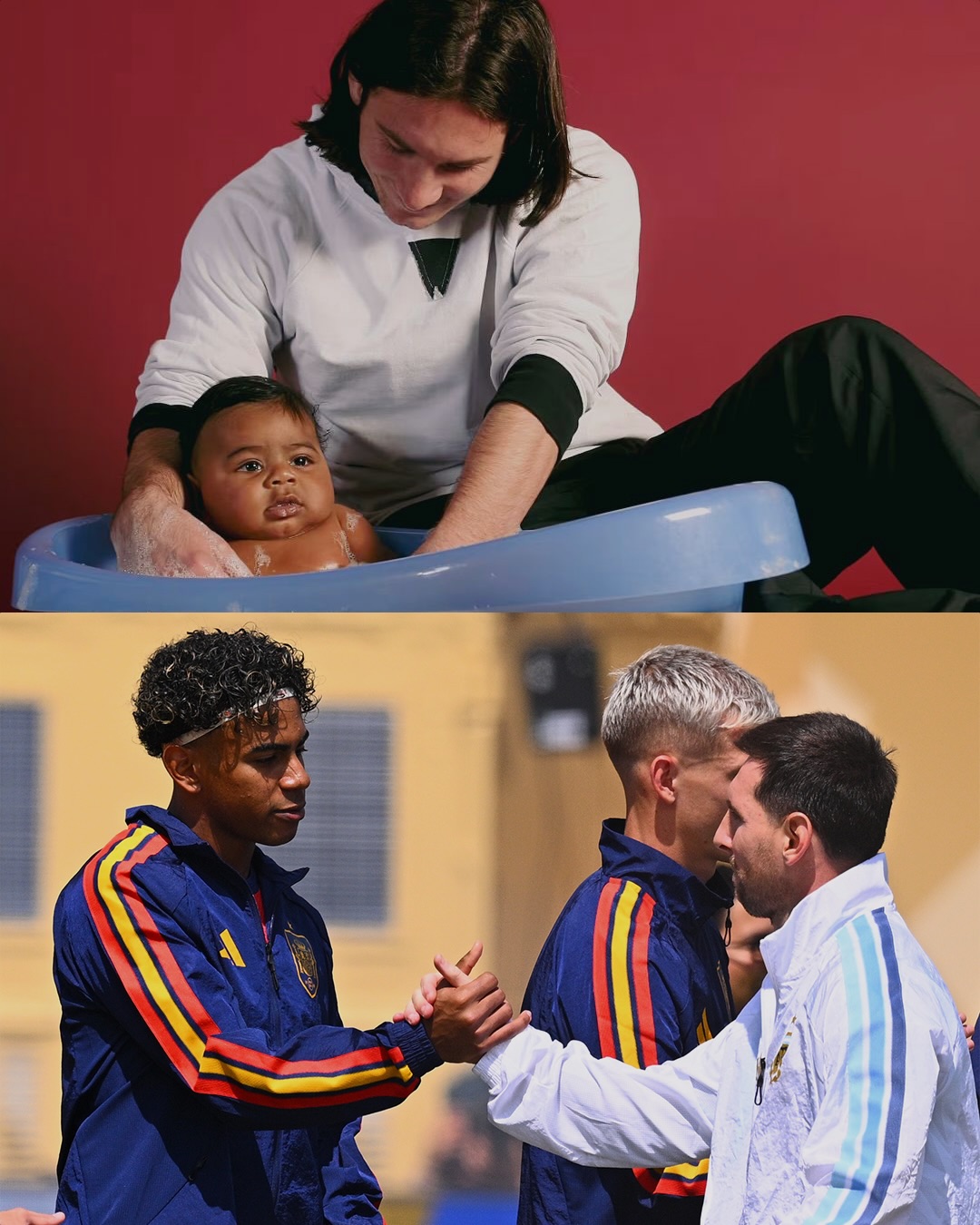 Nineteen years later, Lionel Messi and Lamine Yamal share the biggest stage in football. 🔥⚽️

(📸: Getty, @diariosport / Joan Monfort)