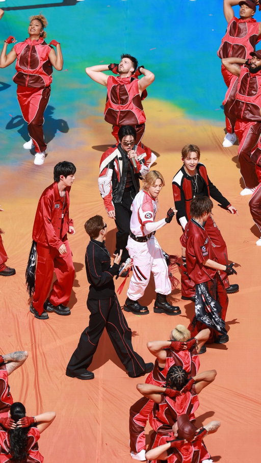 BTS performs during the first of its kind halftime show.