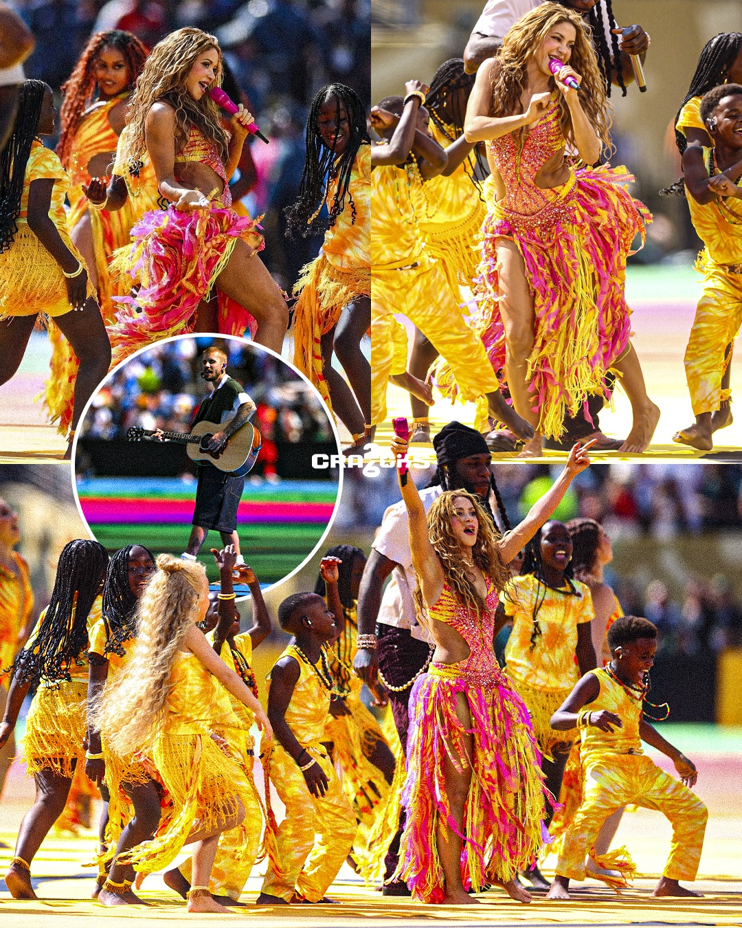¡SHOWTIME TOTAL! 🌟🏟️

🎶 Shakira, Madonna, Justin Bieber y otros le pusieron música al entretiempo. Se viene el segundo tiempo: Argentina 0-0 España.

😍 No es mundial si no tenemos a Shakira...