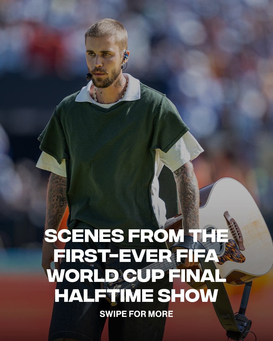 The first FIFA World Cup halftime show is officially in the books ✍️ 

Swipe through to revisit the performance, which featured Justin Bieber, Shakira, Burna Boy, Madonna, BTS, Coldplay and even The Muppets 

(📸 GETTY)
