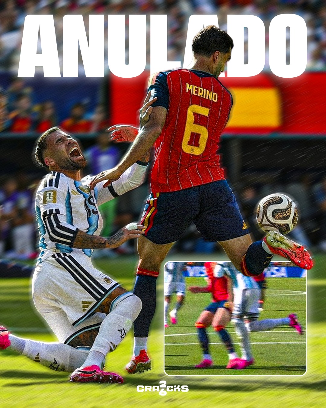 ¡GOL ANULADO A NICO! ❌

⚽ Los árbitros consideraron que Mikel Merino pisó a Nicolás Otamendi en la jugada previa al gol de Nico Williams.

😰 ¡Nos vamos al segundo tiempo extra!