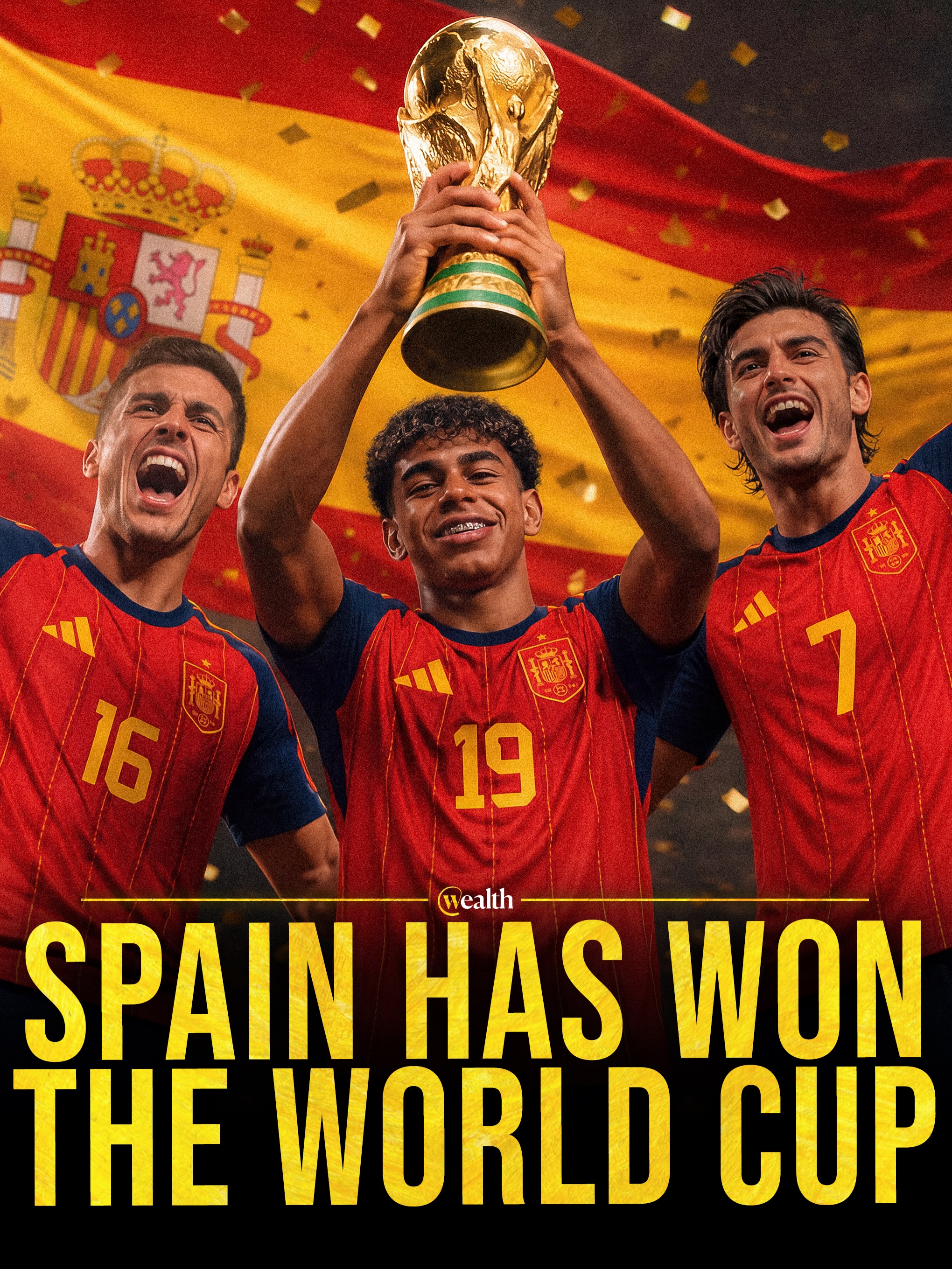 Spain are champions of the world again. 🇪🇸🏆

Sixteen years after their first title, a new generation has brought the trophy back to Spain. European champions in 2024. World champions in 2026.

At 19, Lamine Yamal has already won the greatest prize in football. Spain did not simply win another World Cup. The world just watched a new era begin.

#Spain #WorldCup #LamineYamal #Football #Argentina