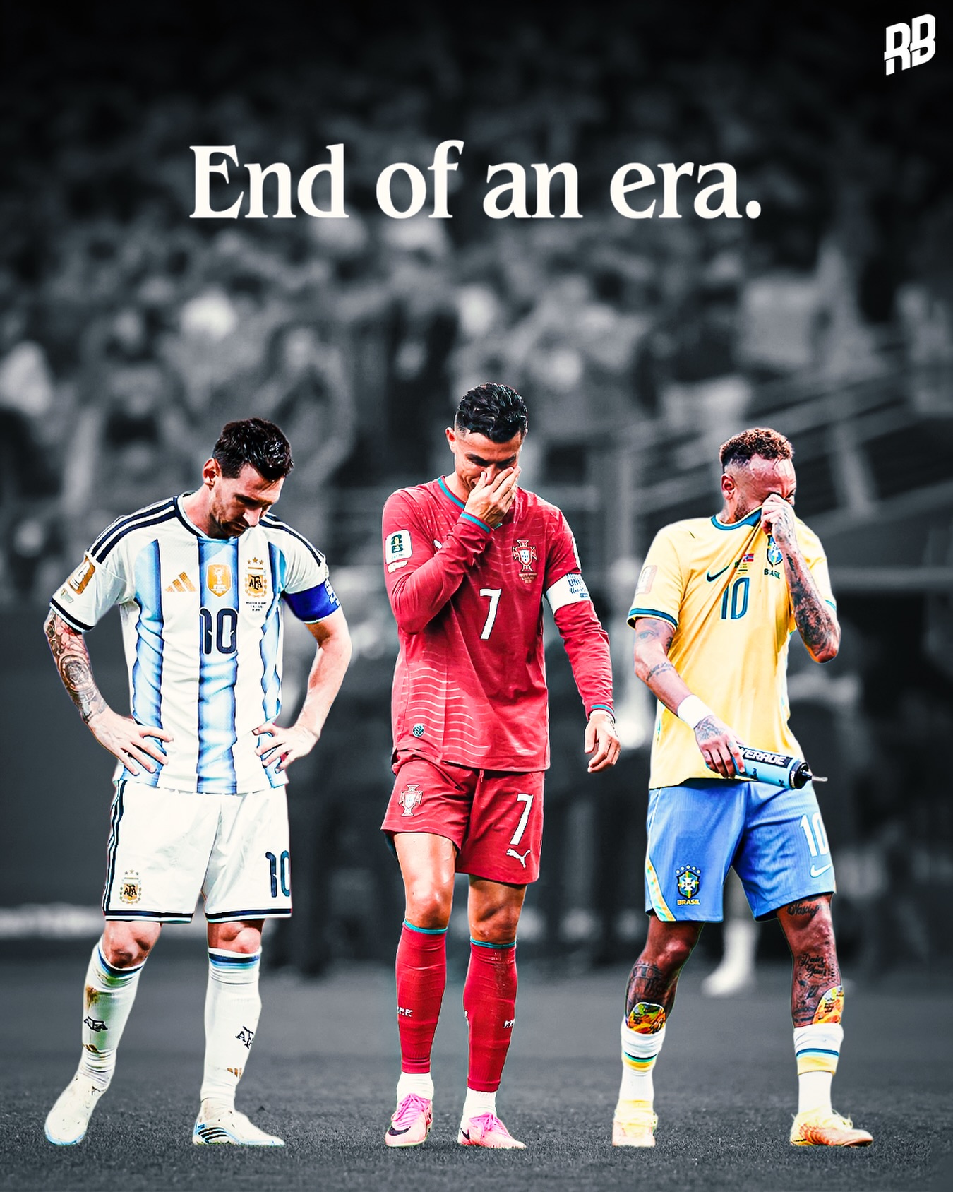Lionel Messi. Cristiano Ronaldo. Neymar Jr. Thank you. The end of an incredible era ❤️🙏
