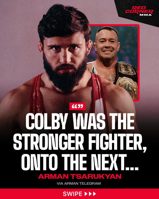 Arman Tsarukyan releases a statement via his Telegram channel following his loss to Colby Covington in the main event of RAF 11:

“Today my opponent was the stronger fighter. Onto the next.”

Looking forward to seeing how Arman bounces back in RAF, with a reported UFC fight potentially in the works soon. 👀