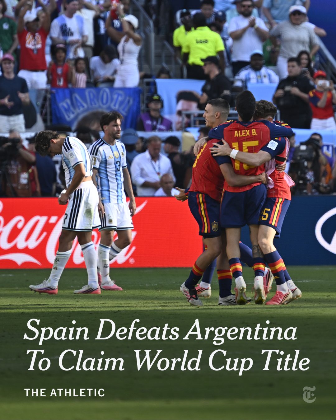 Spain won its first men’s World Cup in extra time in 2010 and did the same on Sunday against Argentina to become world champions for a second time.

Substitute Ferran Torres was Spain’s hero, shooting past Emiliano Martinez in the 106th minute of the game to stop Lionel Messi and his team from winning back-to-back World Cups.

Find more on the tournament’s post-game celebrations and commiserations, as well as team stats, at the link in our bio. Photos by @vincentalban1 and @hiroko.masuike / The New York Times