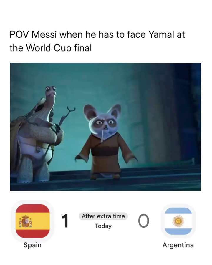 The student became the final exam 😭

Spain captured their second World Cup title with a 1 to 0 extra time victory over Argentina, and one of the biggest stories of the tournament was the emergence of Lamine Yamal. At just 19 years old, the Barcelona star was named the tournament’s Best Young Player after dazzling defenders throughout Spain’s run and cementing himself as one of football’s brightest stars. Meanwhile, Lionel Messi was playing in what is widely expected to be his final World Cup, closing the curtain on one of the greatest international careers the sport has ever seen.

There’s something poetic about it all. Messi spent nearly two decades being the impossible challenge every young player dreamed of overcoming. Then one day the football gods quietly flipped the script, and suddenly he was the veteran trying to stop the next generational talent from taking over the biggest stage in the sport. Football never stays still for long, and this final felt like one era ending while another officially began.