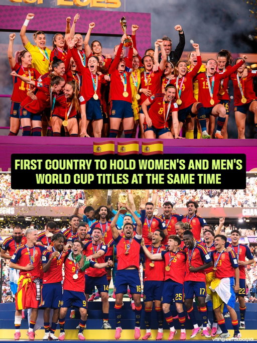 CAMPEONES DEL MUNDO 🇪🇸🏆

Congratulations to Spain for becoming the first country to hold both Women’s and Men’s World Cup titles at the same time!
