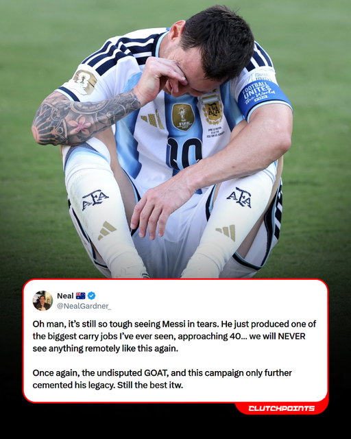It hurts to see Lionel Messi left in tears after giving absolutely everything he had left in the tank.

Even without the fairy-tale finish, putting the entire squad on his back at this stage of his career only proves he is still operating on a completely different level.