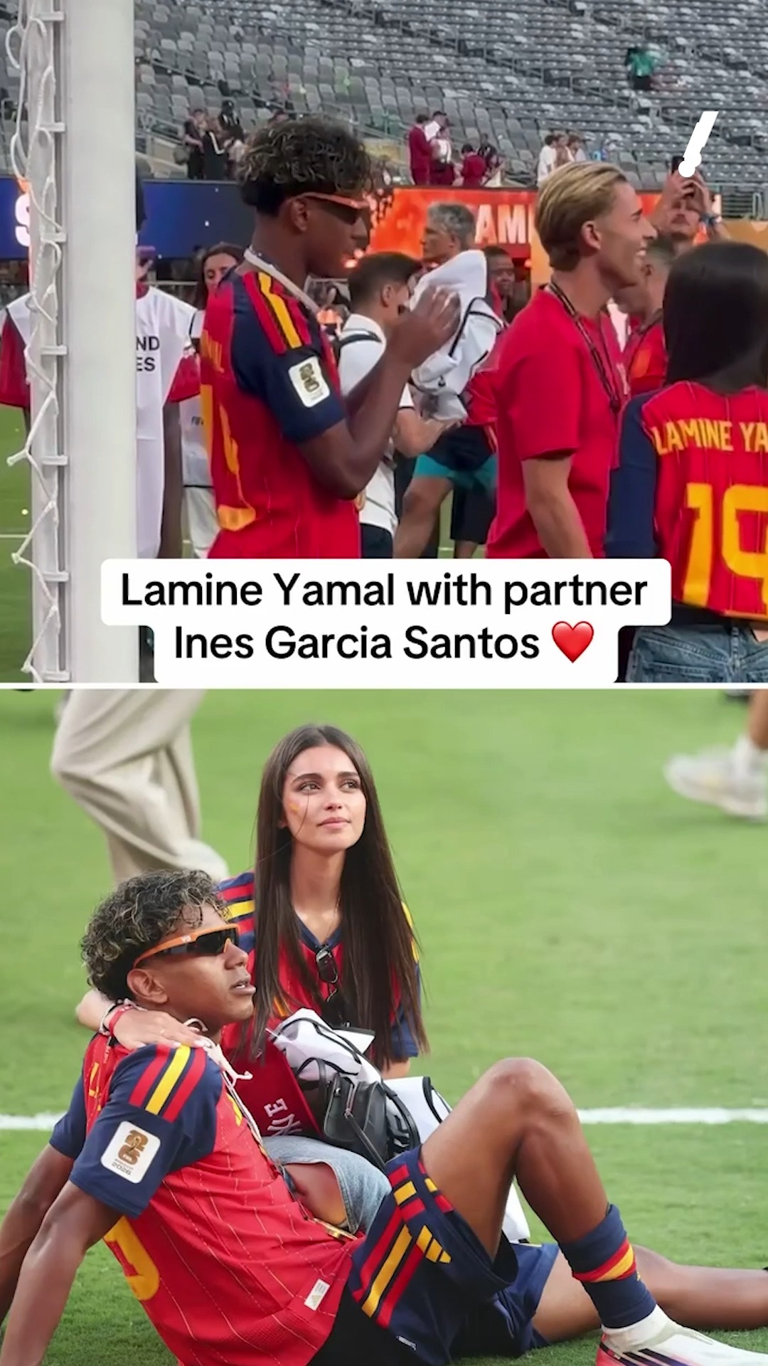 A special moment for Lamine Yamal and his partner, Ines Garcia Santos, after Spain captured the World Cup 🥹