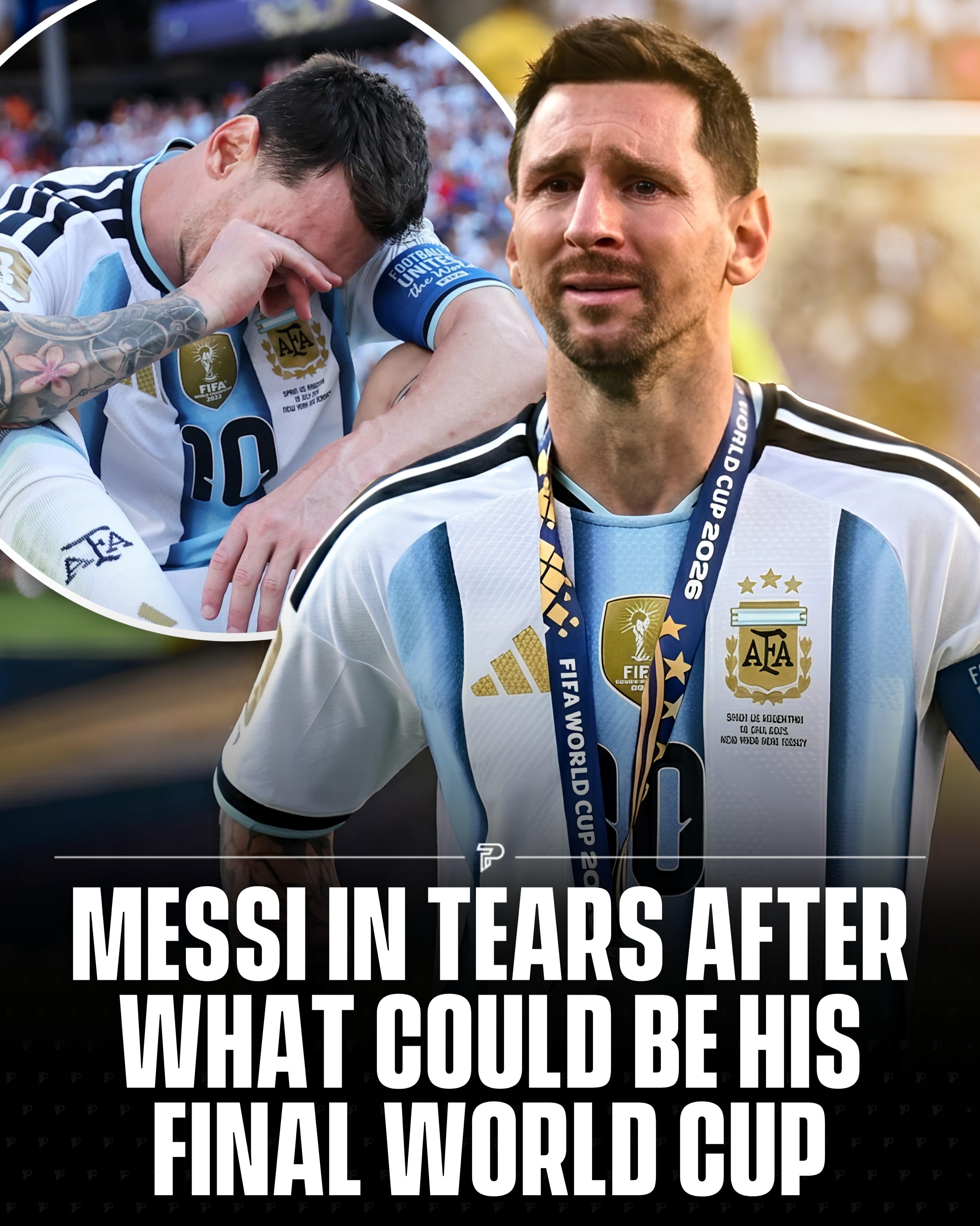 Lionel Messi couldn’t hold back the tears after Argentina’s heartbreaking defeat to Spain in the 2026 FIFA World Cup final.

At 39, the Argentine legend left the pitch wearing a silver medal, with emotions running high as speculation grows that this may have been the final World Cup appearance of one of football’s greatest-ever players.

Whether this was his last dance on the world’s biggest stage or not, Messi’s legacy is untouchable, a World Cup winner, an eight-time Ballon d’Or recipient, and a player who changed football forever. 🇦🇷🐐

#Pubity #Viral #WorldCup2026