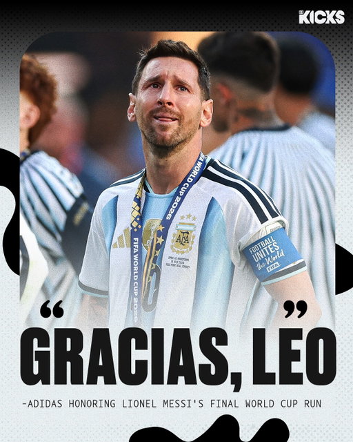 adidas honored Lionel Messi’s final World Cup run, showcasing an iconic line of cleats he’s worn in each tournament since 2006 🔥

2006: adidas +F50.6 Tunit
2010: “Chameleon/Electricity” adidas F50 Adizero
2014: “Battle Pack” adidas F50 adizero Messi
2018: “Energy Mode” adidas Nemeziz Messi 18.1
2022: “Leyenda” adidas X Speedportal
2026: “El Último Tango” adidas F50 Messi Elite

Greatest of all time 🐐

(via @adidas, @stockx)