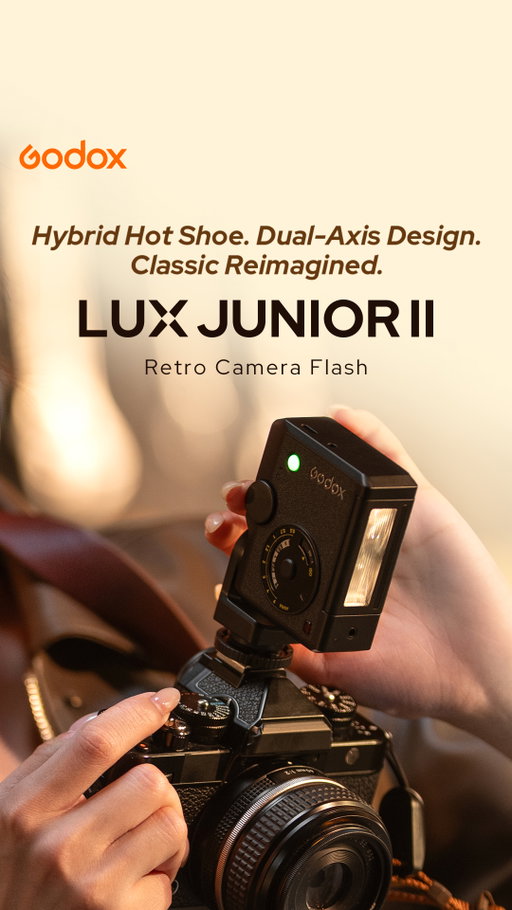 🚀 Meet the Classic Reimagined: Godox Lux Junior II

Hybrid Hot Shoe. Dual-Axis Design. Classic Reimagined. ✨

Meet Godox Lux Junior II, a retro camera flash that blends classic styling with modern flash control.

With a hybrid hot shoe, one flash works with Canon, Nikon, Fujifilm, and OM SYSTEM/Panasonic cameras, while Lux Junior II S is designed for Sony.

Enjoy TTL Auto Flash, flexible dual-axis bounce, a built-in 2.4GHz wireless receiver, fast 1.5s recycle time, and magnetic color filters for more creative everyday shooting—from film-style moments to street scenes, portraits, and snapshots.

RRP :
Lux Junior II: $79.00
Lux Junior II S: $79.00
Due to differences in VAT & tax rates, prices may vary in different regions.

#Godox #LuxJuniorII #GodoxFlash #RetroFlash