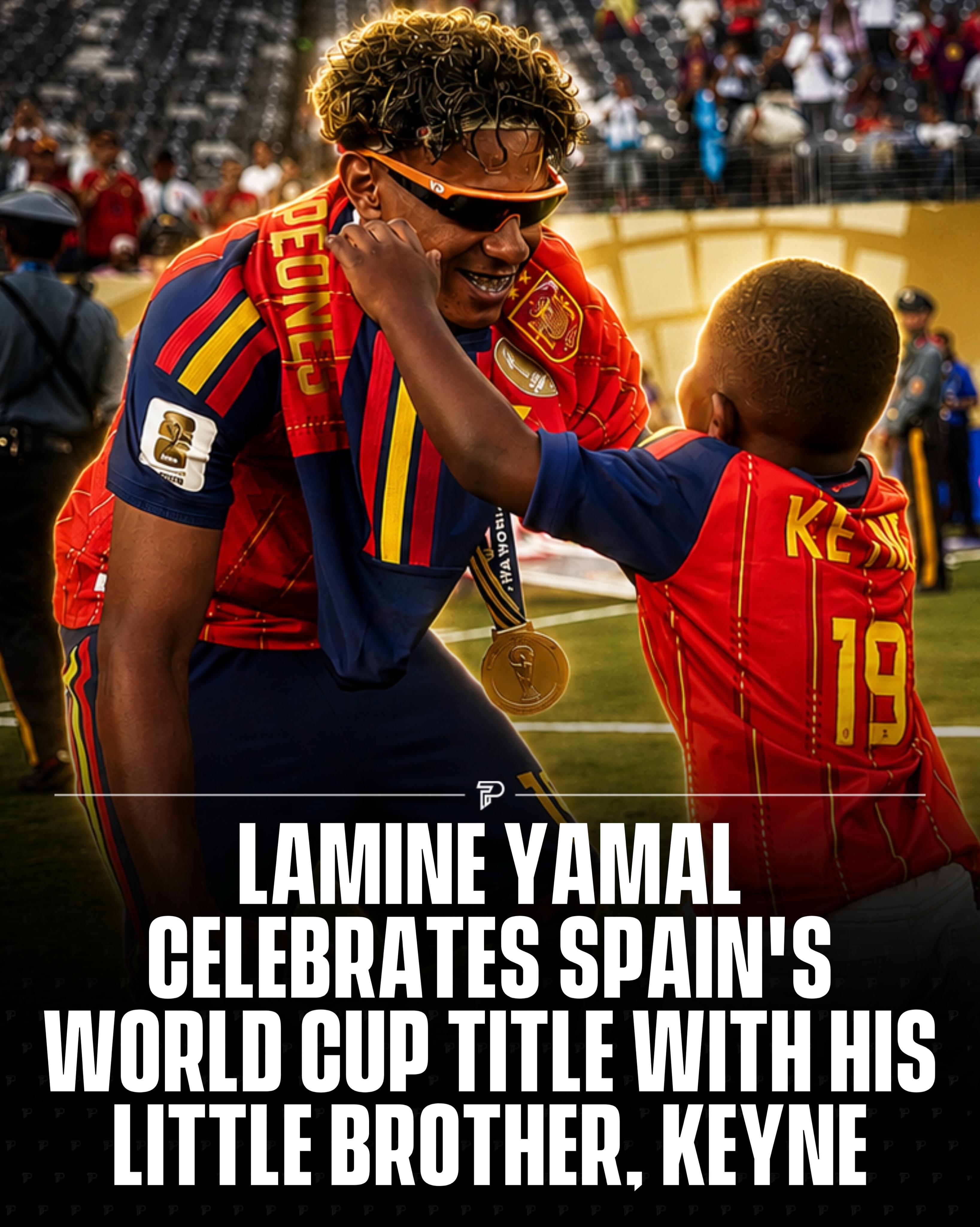 Lamine Yamal celebrated Spain’s World Cup triumph with his little brother, Keyne, in one of the most heartwarming moments of the night. ❤️🏆

As the celebrations unfolded on the pitch, the two shared an unforgettable embrace, reminding everyone that football’s biggest victories are even more special when they’re celebrated with family.

📸: via/GettyImages

#Pubity #Viral #WorldCup #WorldCup2026
