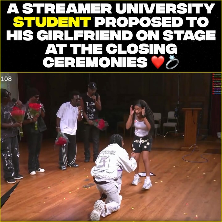 a Streamer University student proposed to his girlfriend on stage at the closing ceremonies ❤️💍! #Viral #Explore #Explorepage #Trending