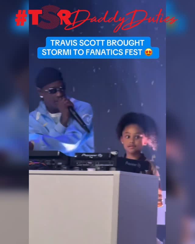 #TSRDaddyDuties: Aww! #TravisScott brought Stormi out on stage during Fanatics fest 🥹🎉! (🎥: @andscape) ✍🏾: #TSRStaffST