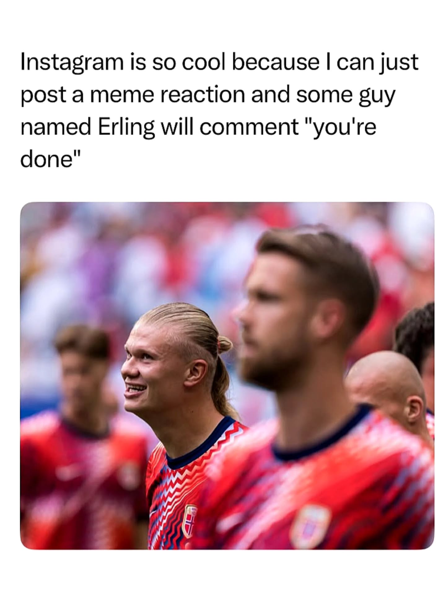 😭🙌🏻

Erling Haaland is a Norwegian professional footballer who plays as a striker for Premier League club Manchester City and the Norway national team. Widely regarded as one of the best players and most lethal goal-scorers in world football, he is famous for his incredible pace, physical strength, positioning, and finishing ability.