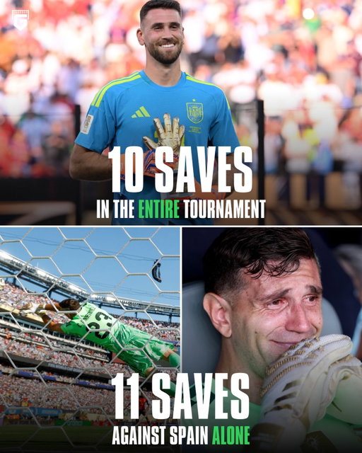 Emi Martinez made 11 saves against Spain in the World Cup final, the most by any goalkeeper in final history...

Unai Simon won the golden glove while only making 10 saves throughout the entire tournament 🤯

He also holds the record for most clean sheets in a single World Cup 🧱