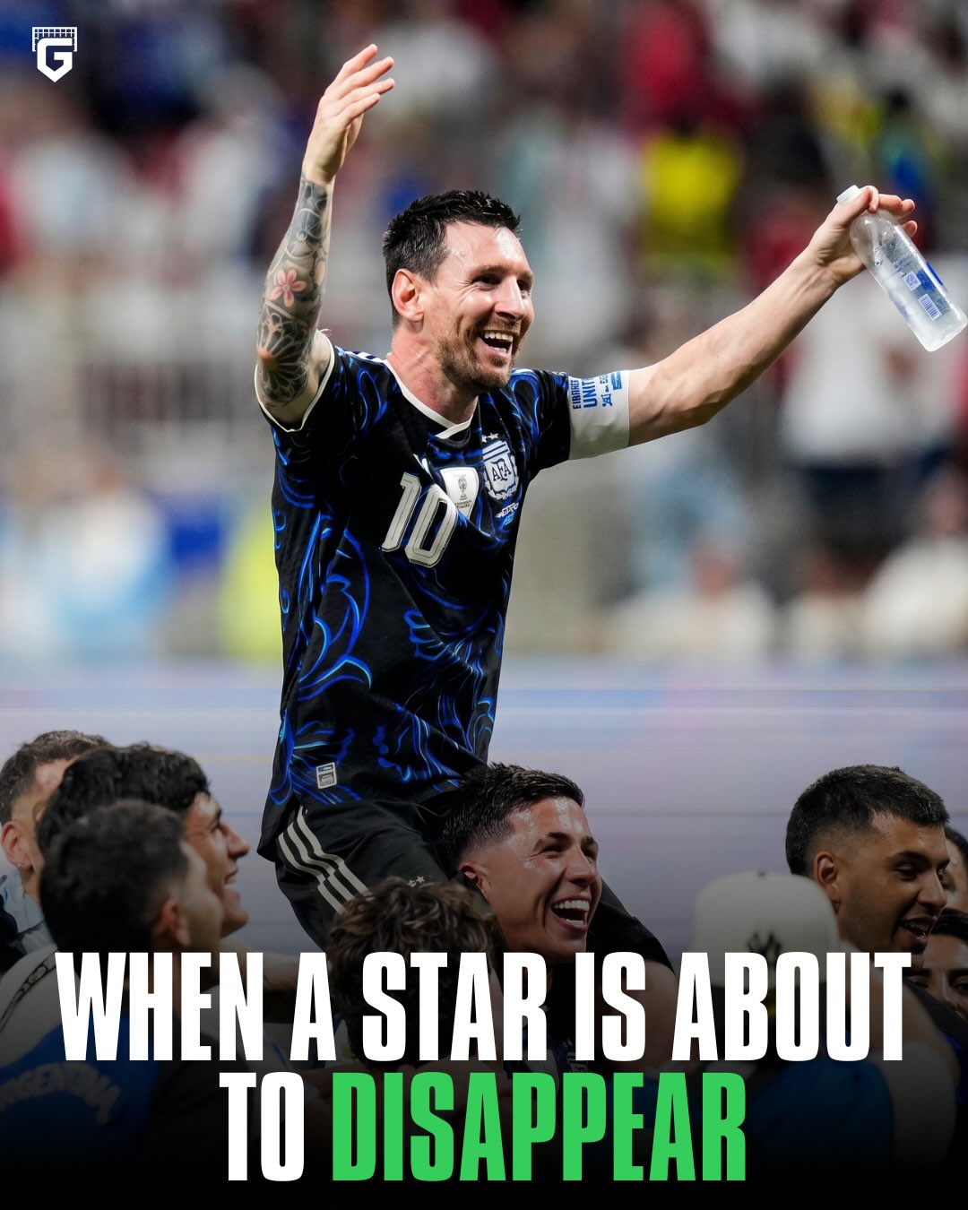 “When a star is about to disappear, it shines in its maximum splendor before going out.”

Lionel Messi has provided so many genius moments and magic over his Argentina career, what makes this final day so emotional isn’t the loss to Spain...

It’s the journey we have all been given the pleasure to bear witness 💙

The magic, the pain, the happiness and everything in between 🥹

And at 39 with no expectations, delivered an absolute dream of a tournament with 12 G/A (8 goals and 4 assists) - by numbers, his best World Cup performance to date ❤️‍🩹

Simply, there will never be somone like Lionel Messi, La Pulga, the ‘little man’, the magician, the genius...

D10S 👑🐐