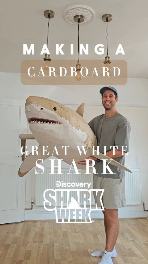 Absolutely loved making this Cardboard Great White Shark for @discovery to celebrate the return of @sharkweek 📦♻️🦈 

This was a piece I've always wanted to make, so  I'd love to hear what you think!

#SharkWeek starting Sunday, July 26 at 8PM ET

#GreatWhiteShark #Cardboardsculpture #Recycledart #ad