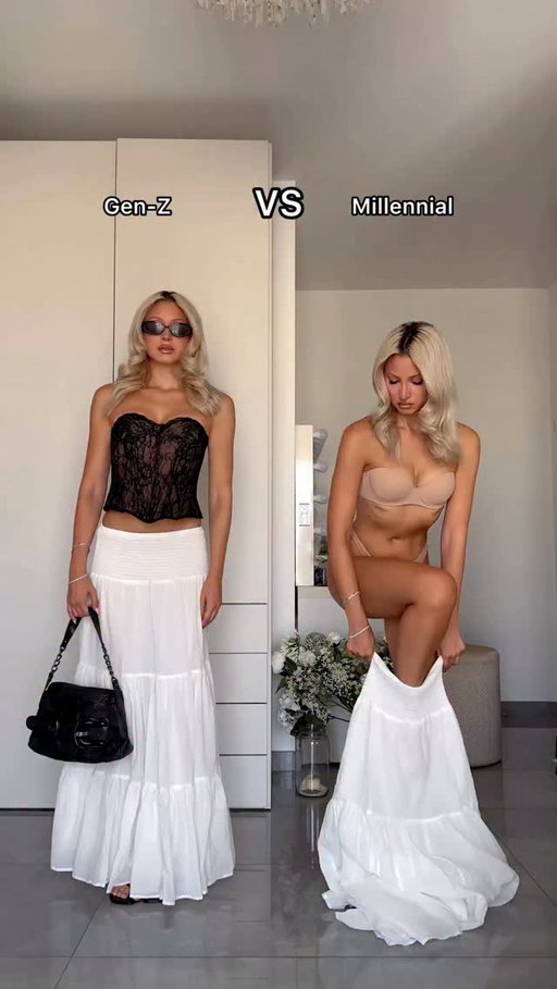 Which side are you on? 👈🏻 👉🏻 VOTE BELOW ⬇️ I’m obsessed with these styling hacks 🖤 Transform your flowy summer skirts into the cutest dresses ✨ Tag a bestie who would love this video 👭