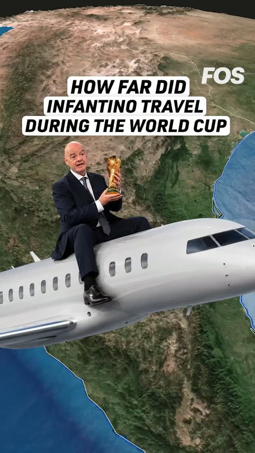 A look at the games FIFA President Gianni Infantino traveled to for this World Cup, totaling almost 70,000 miles ✈️⁠
⁠
South Korea vs Czechia⁠
Qatar vs Switzerland⁠
Turkiye vs Australia⁠
Belgium vs Egypt⁠
Iran vs New Zealand⁠
Argentina vs Algeria⁠
DR Congo vs Portugal⁠
Uzbekistan vs Colombia⁠
Canada vs Qatar⁠
Scotland vs Morocco⁠
Haiti vs Brazil⁠
Sweden vs Netherlands⁠
Tunisia vs Japan⁠
Spain vs Saudi Arabia⁠
Uruguay vs Cape Verde⁠
Iraq vs France⁠
Norway vs Senegal⁠
England vs Ghana⁠
Panama vs Croatia⁠
Scotland vs Brazil⁠
Curaçao vs Ivory Coast⁠
Egypt vs Iran⁠
Colombia vs Portugal⁠
South Africa vs Canada⁠
Brazil vs Japan⁠
Netherlands vs Morocco⁠
Ivory Coast vs Norway⁠
Mexico vs Ecuador⁠
England vs DR Congo⁠
USA vs Bosnia and Herzegovina⁠
Spain vs Austria⁠
Switzerland vs Algeria⁠
Argentina vs Cape Verde⁠
Canada vs Morocco⁠
Mexico vs England⁠
USA vs Belgium⁠
Switzerland vs Colombia⁠
Norway vs England⁠
France vs Morocco⁠
France vs Spain⁠
England vs Argentina⁠
Spain vs Argentina⁠
⁠
via flightradar24