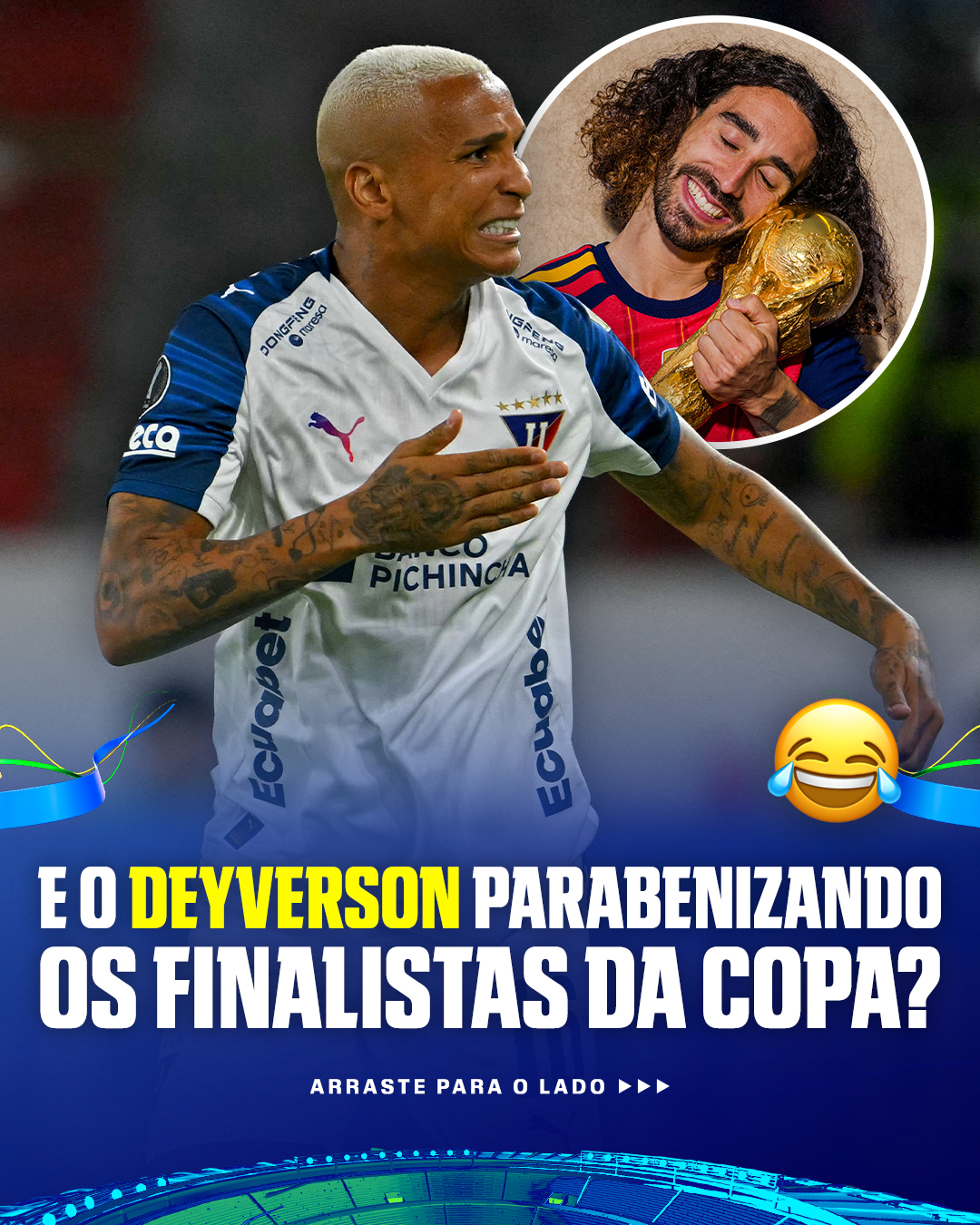 ELE É UMA FIGURA! 😅 

Em suas redes socias, Deyverson parabenizou Cucurella e Llorente pelo título mundial, além de exaltar Lionel Messi.

FIGURAÇA! 📷: @deyverson

#ESPN2026 #Deyverson #FIFAWorldCup