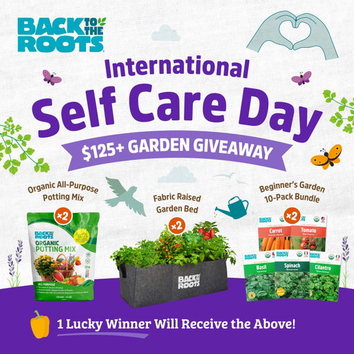 ☀️🪴🧘‍♀️International Self Care Day $125+ Giveaway ☀️🪴🧘‍♀️

Self care comes in all shapes and sizes - and for us, it looks like spotting the season's first bloom, a little dirt under our nails and spending an hour outside without checking a screen. 

To help you dig into your own outdoor journey, we’re giving one lucky winner a self care starter pack to share with a friend: 

2 x Organic Beginner Garden 10 Pack Seeds
2 x Organic All Purpose Potting Mix 6QT
2 x Fabric Raised Garden Bed 

To enter: 

1. Follow @backtotheroots_official.
2. Comment ‘WINNER’
3. Tag a friend you want to grow with. 

No purchase necessary. Contest ends 11:59 PM CT on 8/3/26. Open to US shipping addresses only. The winner will be notified via DM after contest end date. Void where prohibited. This contest is in no way sponsored, endorsed, administered by or associated with Instagram.

#gardeninggiveaway #gardengiveaway #internationalselfcareday