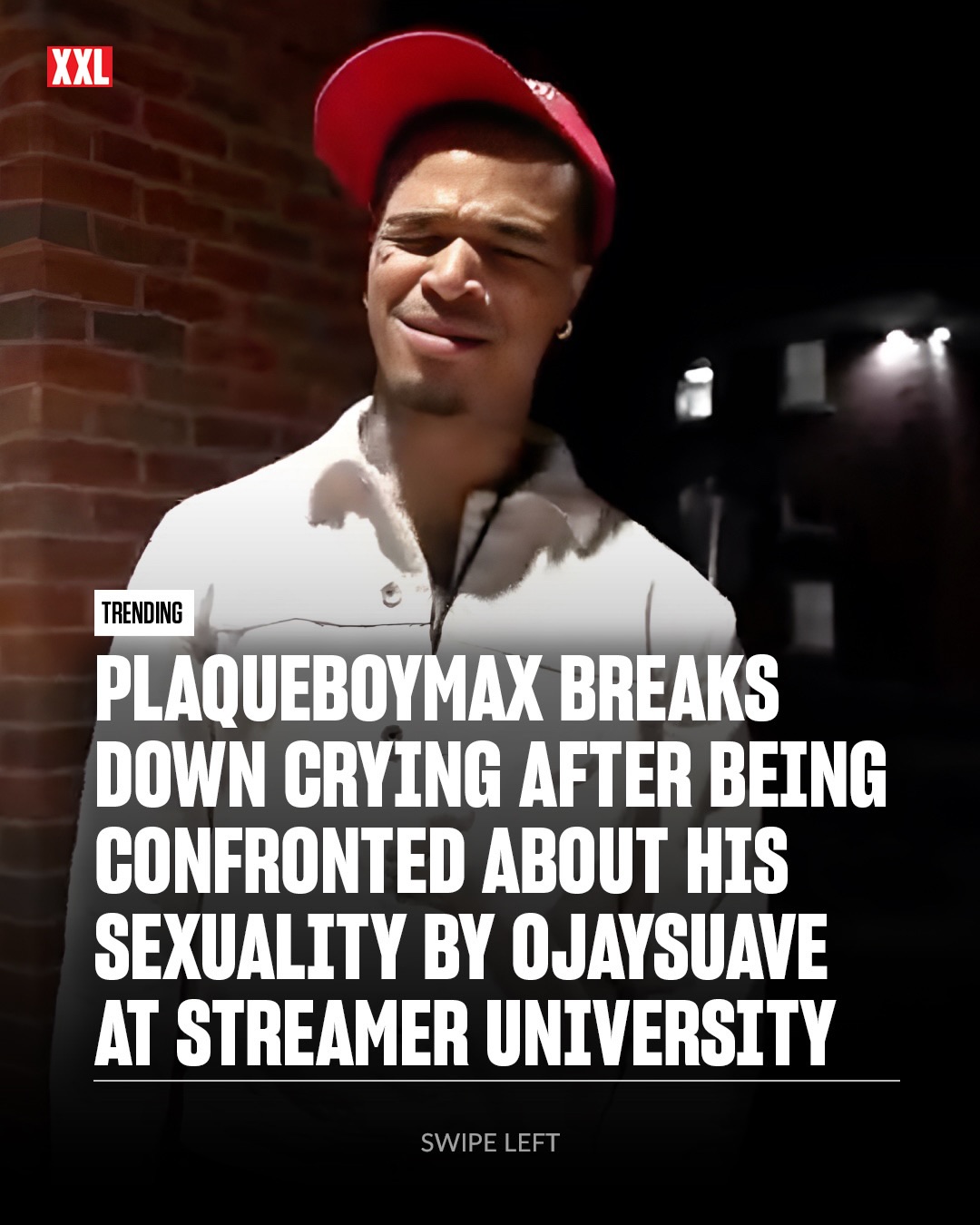 PlaqueBoyMax breaks down crying after being confronted about his sexuality by OjaySuave at Streamer University.

The second annual Streamer U went down over the weekend. What was meant to be a joyous occasion turned out to be the opposite for PlaqueBoyMax. During the event, Max greeted the streamer OjaySuave, who loudly questioned Max about his sexuality and the “Diva” tattoo Max recently got.

Afterward, Max stepped outside, where he got emotional while reacting to OjaySuave’s comments.

“This me, ni**a,” Max said. “I don’t give a f**k, bro. I might be a little weird. I might tattoo some sh*t,” he added, referring to his new “Diva” tattoo. “I don’t give a f**k. What’s wrong with being gay?”

On Sunday (July 19), Max went on stream and clarified that he is a straight man who likes to wear wigs and urged people to be less judgmental.