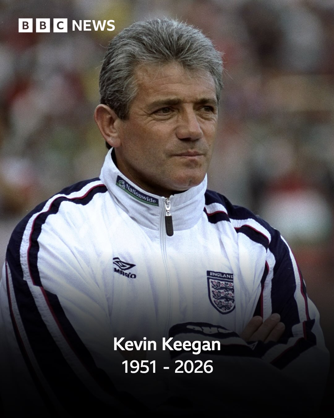 Kevin Keegan, the legendary Liverpool footballer who managed England and Newcastle United has died aged 75.
 
A family statement said: “It is with immense sadness that we announce that Kevin Keegan has passed away at the age of 75.
 
“The former England player and manager had been battling cancer and was surrounded by his wife and daughters in his final moments.”
 
Keegan was one of only two English players to win the prestigious Ballon d’Or, in 1978 and 1979.
 
Tap the link in @BBCNews’s bio to read tributes to the former Liverpool and Newcastle striker.
 
#KevinKeegan #BBCNews