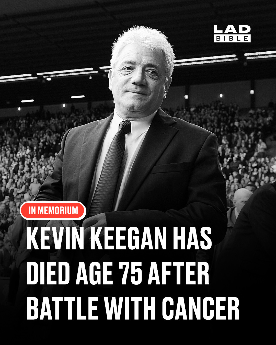 Football has lost a true legend 💔⁠
⁠
Kevin Keegan has died at the age of 75 after battling cancer, his family has confirmed.⁠
⁠
The former England player and manager was surrounded by his wife and daughters in his final moments.⁠
⁠
Keegan was one of the greatest footballers of his generation, winning the Ballon d'Or in 1978 and 1979, lifting three First Division titles, a European Cup, an FA Cup and two UEFA Cups with Liverpool, before enjoying further success with Hamburg.⁠
⁠
He also became an iconic manager, leading Newcastle United back to the top flight and creating one of the Premier League's most memorable eras. He later managed England, Fulham and Manchester City.⁠
⁠
Tributes have already begun to pour in, with Newcastle describing Keegan as the "beating heart" of the club.⁠
⁠
Our thoughts are with Kevin Keegan's family, friends and everyone who knew him.