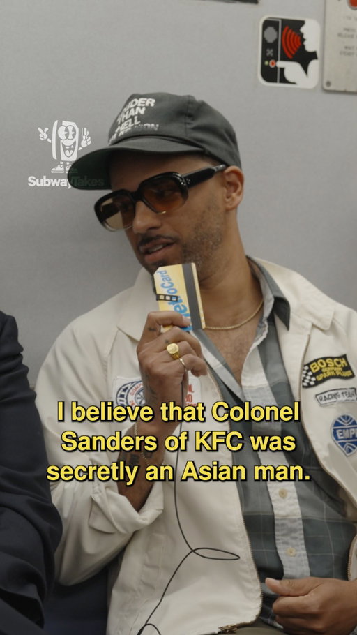 Episode 750: I believe that Colonel Sanders of KFC was secretly an Asian man!! @marcusrussellprice 

Host: @Kareem
Created/Produced by Kareem Rahma (@kareem) and Andrew Kuo (@akuoproject)
Creative Producer and Editor: @tylerbat
Associate Producer: @madyson.hearsh @ramy_shafi
Cameras:  @t1anm31 @sitcom__stupid 

#podcast #hottakes #subwaytakes #interview #nyc