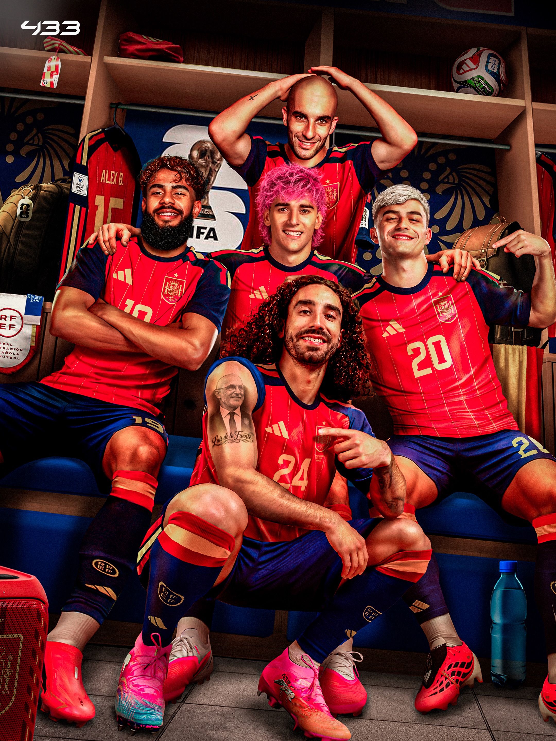 𝐓𝐇𝐈𝐒 𝐂𝐎𝐔𝐋𝐃 𝐒𝐎𝐎𝐍 𝐁𝐄𝐂𝐎𝐌𝐄 𝐑𝐄𝐀𝐋𝐈𝐓𝐘 😂

Before the World Cup, Spain's stars made some 𝘽𝙊𝙇𝘿 𝙋𝙍𝙊𝙈𝙄𝙎𝙀𝙎 if they won 🤞🇪🇸

🧔 Lamine Yamal promised to grow a 𝙗𝙚𝙖𝙧𝙙
🩷 Gavi would dye his 𝙝𝙖𝙞𝙧 𝙥𝙞𝙣𝙠
👱‍♂️ Pedri said he would go 𝙗𝙡𝙤𝙣𝙙𝙚
👨‍🦲 …and challenged Ferran to go 𝙗𝙖𝙡𝙙
🤣🔏 Cucurella promised to 𝙩𝙖𝙩𝙩𝙤𝙤 Luis de la Fuente's face

As Luis de la Fuente said: "𝙏𝙝𝙚𝙮 𝙖𝙧𝙚 𝙢𝙚𝙣 𝙤𝙛 𝙩𝙝𝙚𝙞𝙧 𝙬𝙤𝙧𝙙.” 💯

Well... I'm waiting 😂