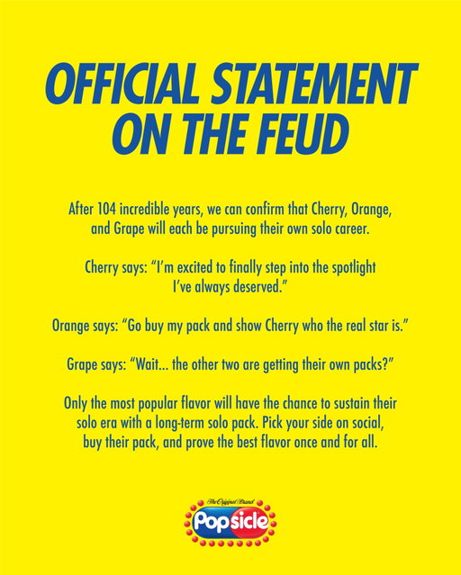 A message for Popsicle fans.