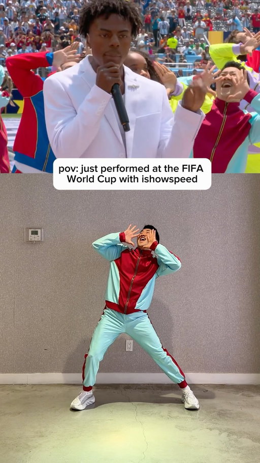 What a cool once in a lifetime experience to perform at the @fifaworldcup with @ishowspeed!! 🏆 Did you catch me in there? 🙂

Dc: @mikeybcp for the opportunity ❤️
#dance #fifa #worldcup #ishowspeed