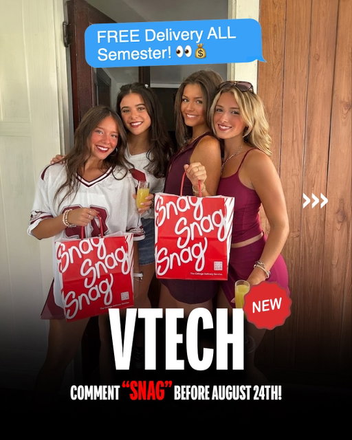 Click the link in our bio or Comment “SNAG” and we’ll DM you the waitlist link 🙌🏼

The world’s fastest delivery @snag.delivery is coming to Blacksburg August 24th 🧡 fellow student driver getting you the essentials in average of 10 minutes!!