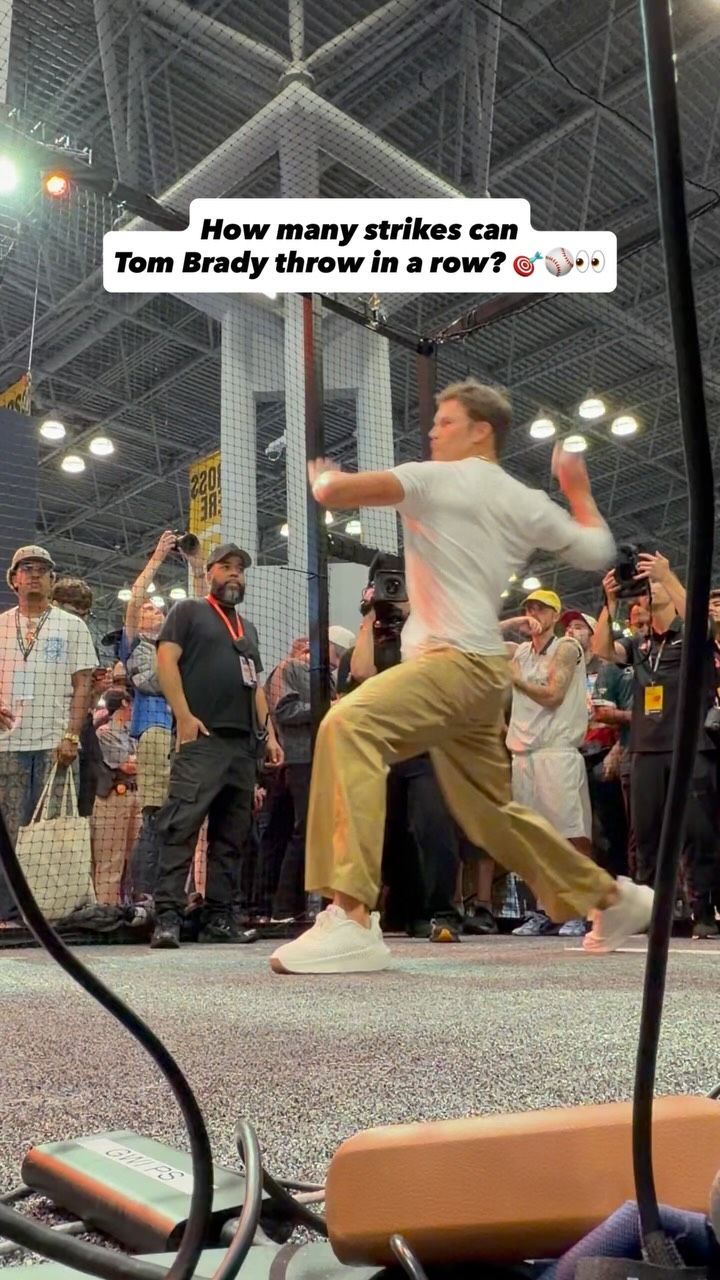 Almost Expos legend Tom Brady could’ve pitched in MLB🦾 I did not realize he could throw a baseball as well as he did⚾️ Catching for the GOAT was absolutely surreal AND I had legendary umpire Joe West calling balls and strikes behind me🤣 So glad I didn’t drop any of these😂 Everyone only got 2 warm-ups for this pitching challenge which makes 5 strikes in a row even more impressive🤯 Huge thanks to Fanatics for having us out to Fanatics Fest and we can’t wait for yall to see the content😎 #goat #legend #tombrady #sports #baseball