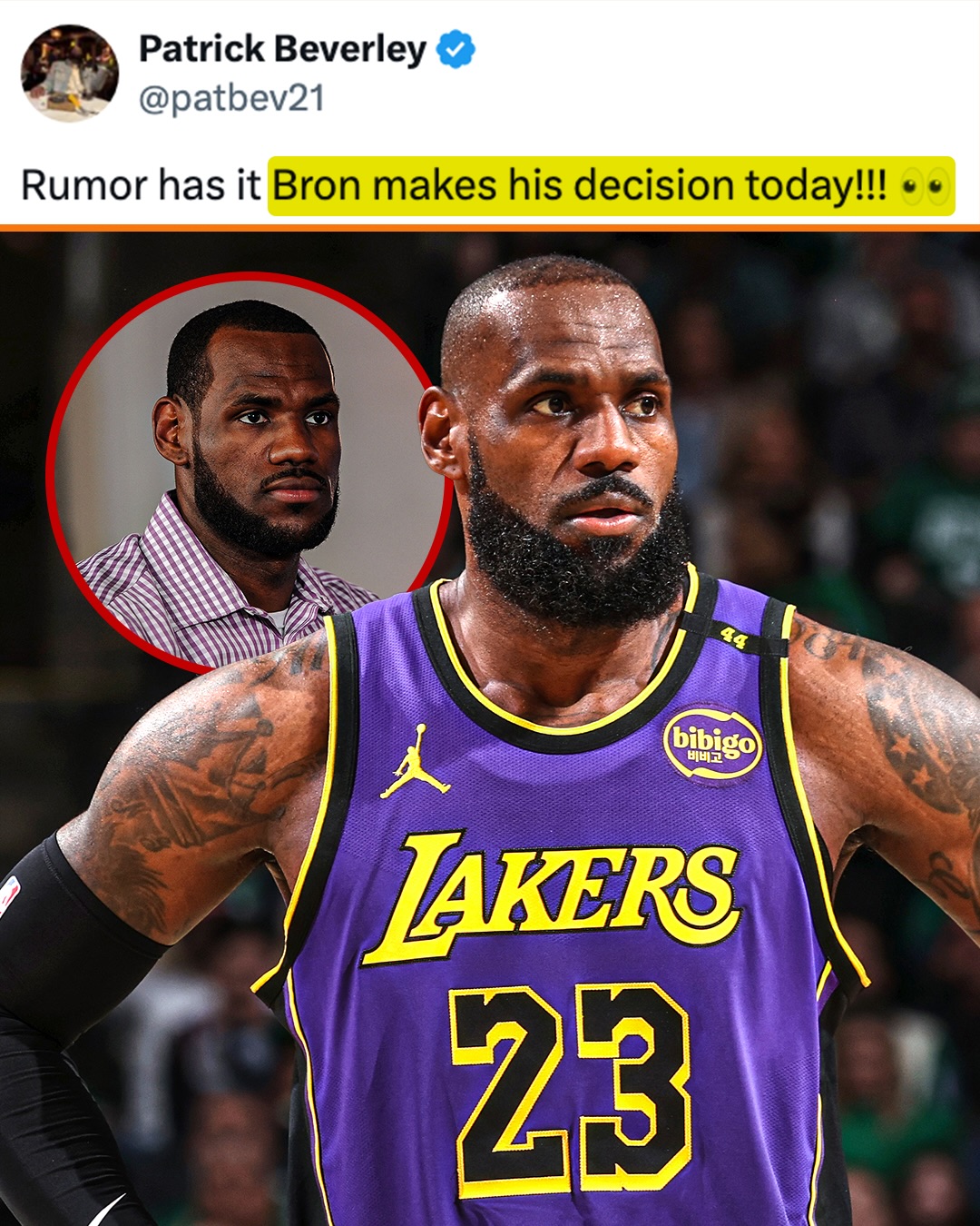 Pat Bev says today is Decision Day for LeBron James - so where is the King headed to⁉️ 👀