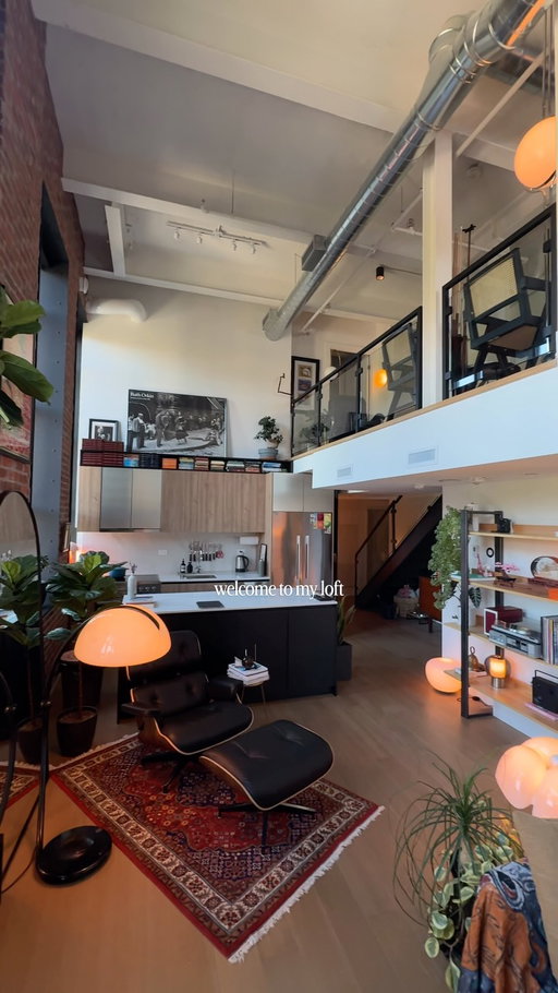 oh hey, didn’t see you there 👋 
•
•
#interiordesign #apartmentdecor #homedecor #homeinspo #homebody
•
•
mid-century modern | toronto interior | brick loft living | warm light | lived-in spaces | hard loft | tall ceilings | large windows | natural light | vintage furniture | statement lighting | plants | architectural details | open living | modern apartment | home atmosphere | interior styling | design focused | quiet spaces