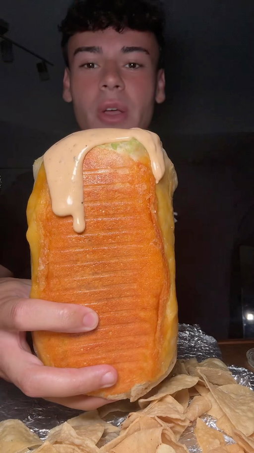 Grilled Cheese Chipotle Burrito Mukbang #grilledcheeseburrito #chiptole #burrito #mukbang #explorepage