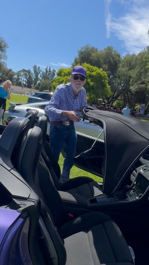 2025 vs. 2026 💜

Greg Meissner with his Paint to Sample Viola Purple Metallic Spyder RS.

Greg special ordered this Spyder RS through Jun Quinto and Porsche Monterey, then patiently waited for its PTS finish to be completed in Germany.

During that wait, he faced a much bigger challenge. While recovering from a hospital stay, he set a goal: to get behind the wheel of his dream Porsche and drive it to the 2025 Porsche Monterey Classic Event during Monterey Car Week.

And he did it!!!

We’re so happy to see Greg back. We had the pleasure of seeing him at Concours in Paradise this weekend, and we’re even more excited that he’ll be joining us again at this year’s Classic Event.

Fun fact: You’ll always catch Greg matching his outfit to the color of his Porsche. ☂️

That’s what true Porsche Passion looks like. 🙌

🎥 First video: @curtisjehsta 
📸 Second video: @infin8energy1 
✍🏼 Words: @bruna_f_paula 

#PorscheMonterey
#718SpyderRS
#PaintToSample
#CarWeek
#DreamCar
