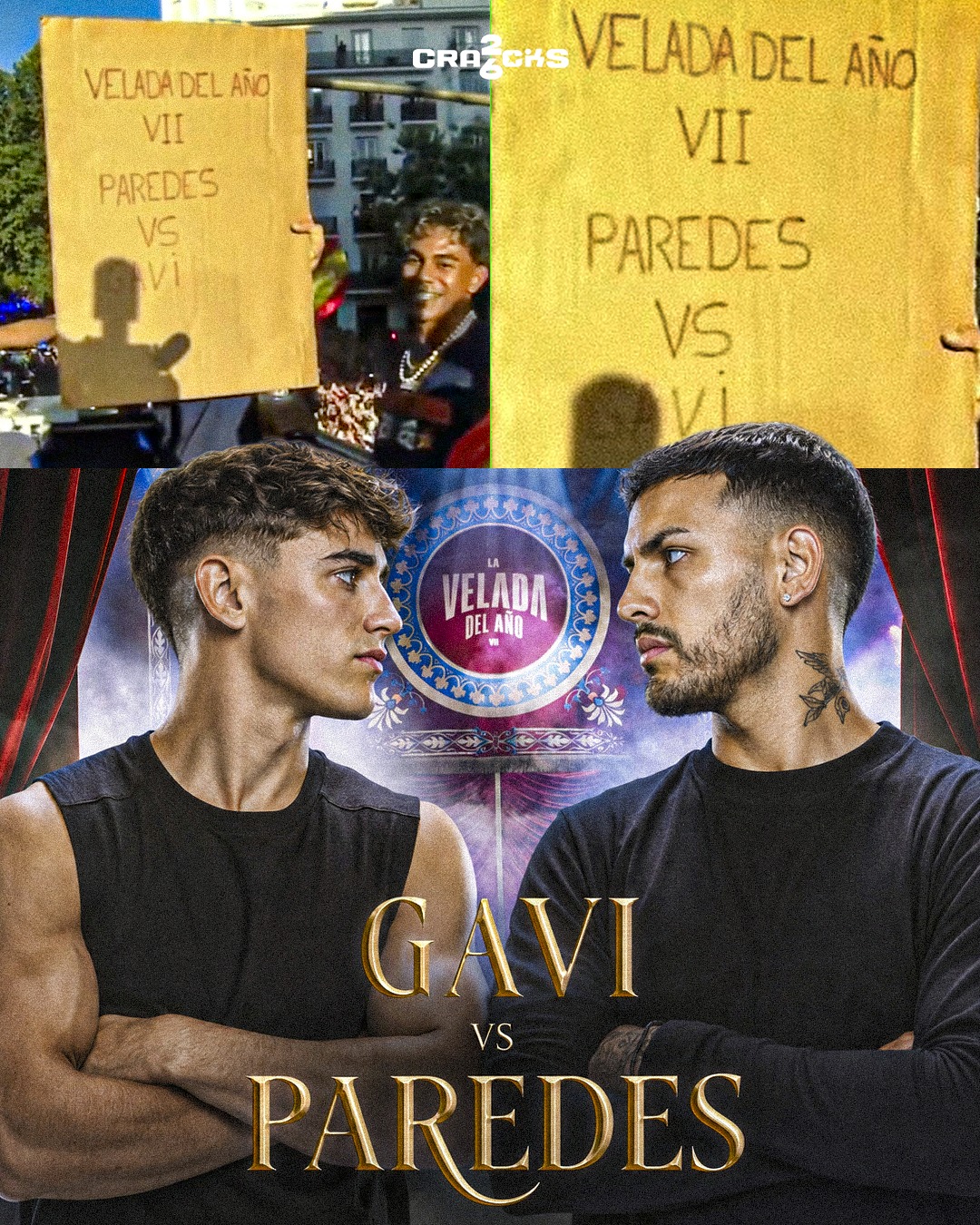 ¡LOS QUIEREN EN LA VELADA! 😂🥊

👀 Durante la rúa, el público lanzó una pancarta que decía “Velada del Año VII: Paredes vs. Gavi”.

😅 Lamine respondió: “Nos vemos”.