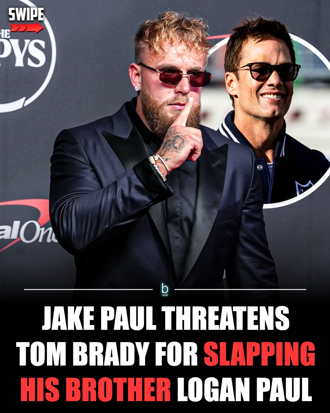 Jake Paul is not happy with Tom Brady. 👎

On Friday, Brady made an appearance at Fanatics Fest and slapped Logan Paul which appears to be leading up to a WWE match between the two.

Logan took to social media to blast Brady for attempting to slap him. 😂

🗣️ - “This happened bc I was roasting Tom for beating him in flag football. And he tries to smack me ?? Horrible example for the kids Aura -100”

During an appearance at SI Beyond The Pitch’s party on Saturday, Jake had a message for Brady.

“I’m honestly pissed. I wish I were there to back him up, but I have one message for Tom: the Paul brothers are coming for you, and revenge is sweet, so keep your head on a swivel.” 🤔

It seems Brady will be facing Paul in WWE soon.

Follow 👉 @brobible for all things “dude” 😎 

#wwe #nfl #guys #men #dudes