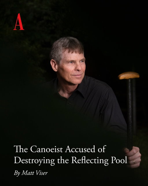 David Hearn, the Olympian accused of destroying the Reflecting Pool, has become the latest emblem of possible prosecutorial overreach, Matt Viser writes. He spoke with Hern about the controversy:

The story of what has happened to the Reflecting Pool has “a dash of everything that Trump’s critics loathe about this presidency: a vanity project driven by Trump’s desire to accomplish what his predecessors couldn’t; a no-bid contract for a straight-from-central-casting Trump donor; incompetence leading to a botched repair; refusals to acknowledge reality; and, finally, the scapegoating of perceived enemies. Along the way, algae bloomed, chemicals were dumped, and ducks turned up dead.

“The banks of the pool—at its best a scene of unparalleled American majesty—took on a sort of circus atmosphere as locals and tourists alike stopped by to see the disaster for themselves,” Viser writes. David Hearn was one of them. His life has revolved around water. He grew up in the Washington area, and his family spent summers in Montana, where he developed his love for paddling. Hearn competed in three Summer Olympics—1992, 1996, and 2000—and was a torchbearer in the 1996 Olympics, carrying the flame into Washington, D.C.

After retiring from active competition in 2002, Hearn worked as a coach and continued to maintain his business selling boats and paddles. In 2005, he and his wife took over a company that distributed epoxy, waterproofing, and other materials used primarily for building and repairing watercraft. They sold the business last year, but some of that experience gave him an additional interest in what was happening at the Reflecting Pool. “I’ve always been curious about science in general, and how materials work,” he told Viser.

On June 19, Hearn says he snapped some photos and dipped his hand into the water of the Reflecting Pool. By contrast, U.S. Attorney Jeanine Pirro said that Hearn could serve a sentence of a decade in prison for what she called “a violent effort to rip up the sealant from the bottom of the pool.” She has said Reflecting Pool prosecutions are a presidential priority.

Read more at the link in our bio.

📸: @vanhoutenphoto for The Atlantic