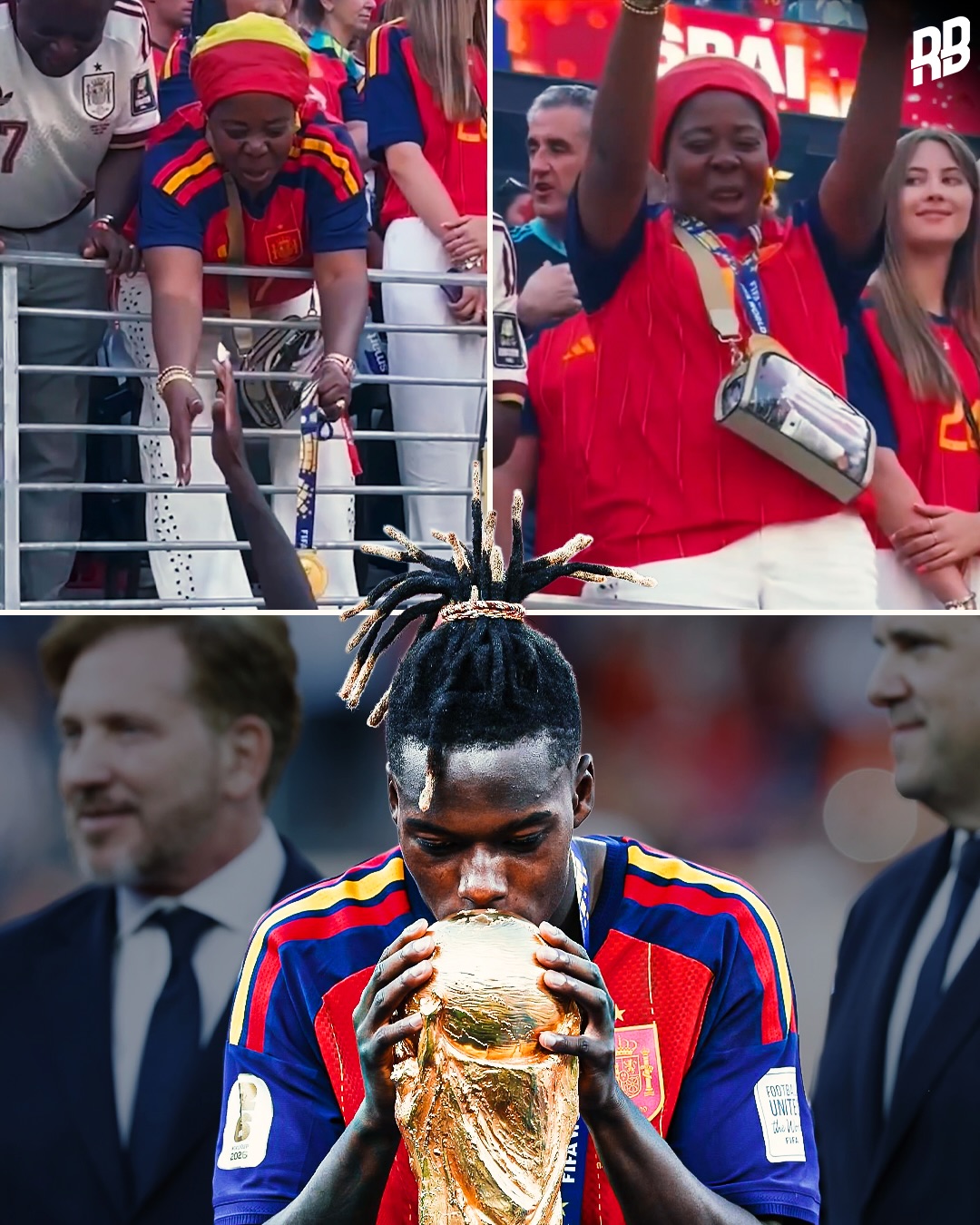 Came across a video of Nico Williams collecting his World Cup medal and running straight over to his mum to give her the medal ❤️👏

Nico’s mother walked over 2000 miles, while she was pregnant, from Ghana to Spain in hopes of a better life for her and her family. Fast forward to last night and Nico got the assist for the goal that won Spain the World Cup. 

Sacrifices like this hit deep, especially seeing how Nico and his brother have gone onto making a name for themselves and now Nico has won the World Cup with Spain. Love this ❤️