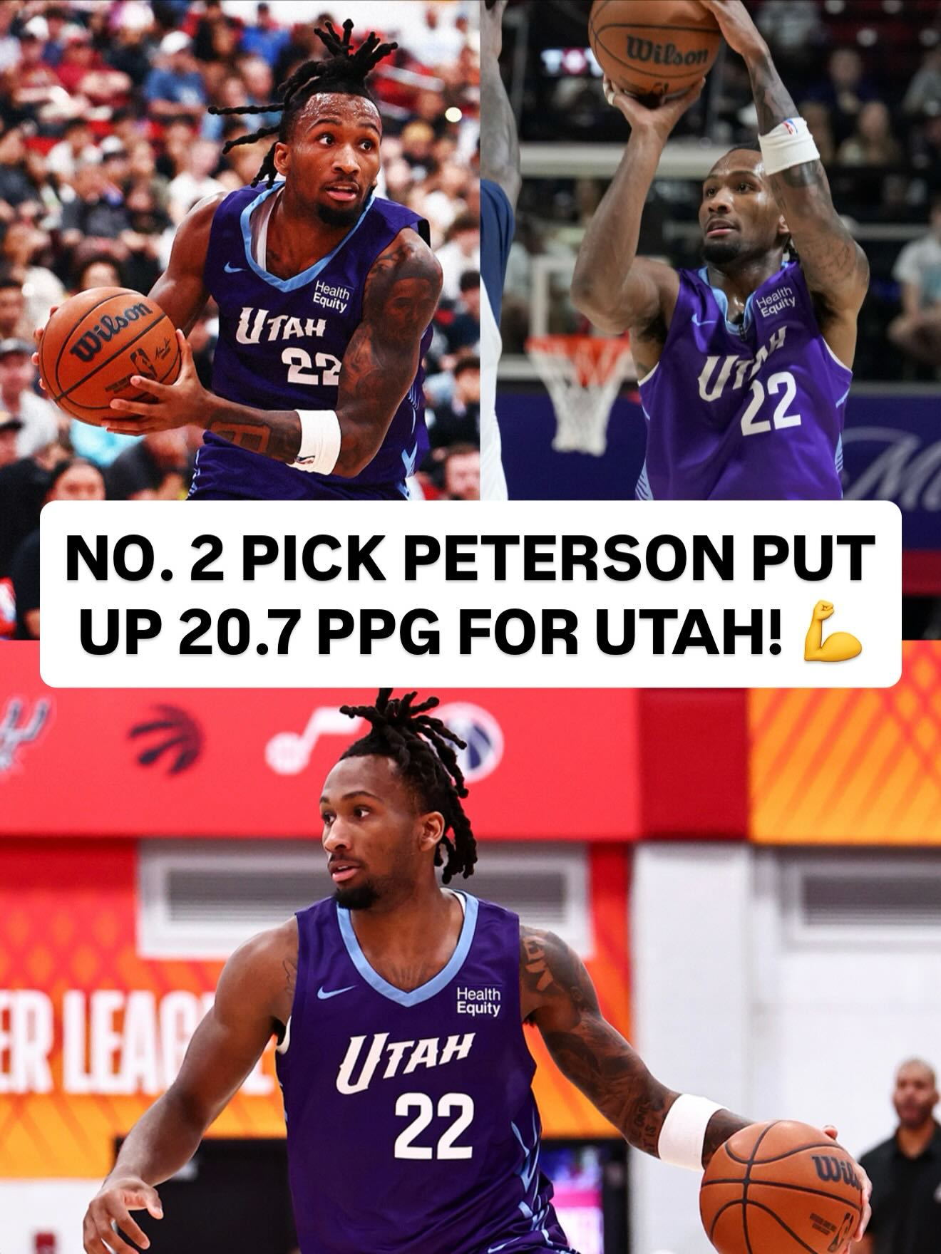 No. 2 pick Darryn Peterson showcased his skillset at NBA Summer League with 20.7 PPG, 4.0 APG, 1.0 SPG, 1.3 BPG 👀 @darrynp1’s first year with the @utahjazz coming soon!