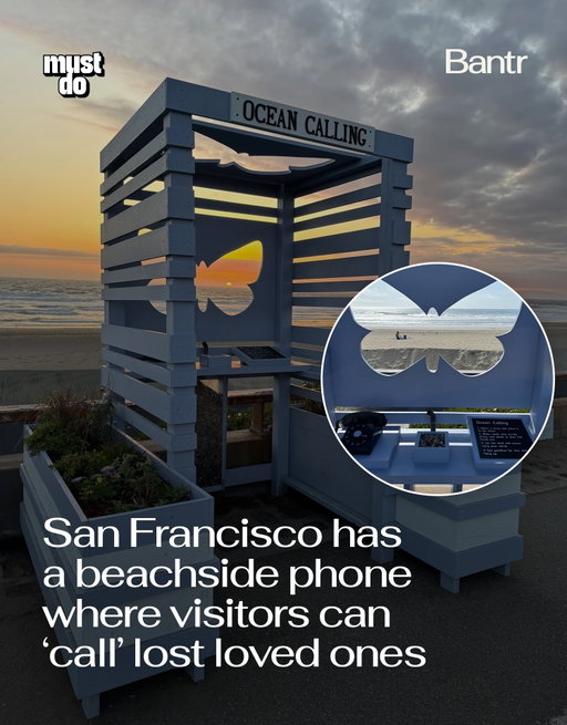 Tucked along San Francisco’s Sunset Dunes, sits a phone that isn’t technically connected to anyone. But that’s kind of the point.

Ocean Calling invites visitors to pick up a disconnected telephone overlooking the Pacific Ocean and speak to someone they’ve lost. 

Created by San Francisco artists Jamae Tasker and Sarah McCarthy Grimm, the installation was inspired by Japan’s “Phone of the Wind” and offers a quiet place for remembrance, reflection and healing.

You’ll find it where Ortega Street meets Ocean Beach. It’s free to visit and open 24/7.

By the way, we have a weekly newsletter rounding up what’s worth doing and knowing about in San Francisco. One newsletter. Once a week. Link in bio.

Media via @mamaladysmix @sarahgrimmstudio

#bantrtravel #mustdosf #oceancalling