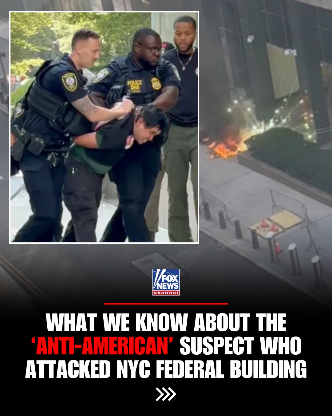 Disturbing new details are emerging about the suspect accused of targeting a New York City federal building, as investigators reveal what they say was his plan to target government employees and civilians.

The FBI says the suspect, 43-year-old Andrew Arrabaca, is a former U.S. Army Patriot missile systems repairman who served from 2001 to 2005.

Arrabaca poured an unidentified liquid onto the ground and ignited it with fireworks, sparking a small fire outside the building, according to the FBI.

The FBI also revealed he had a cart filled with anti-ICE literature, yelled derogatory anti-ICE remarks as he was arrested, and was carrying multiple weapons.

He is now in federal custody.